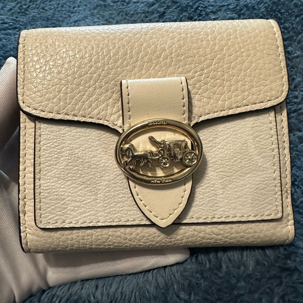 Coach Ivory Textured Leather Wallet